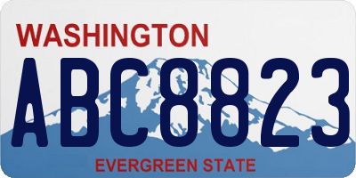WA license plate ABC8823