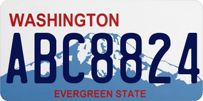 WA license plate ABC8824