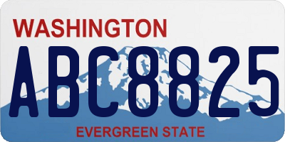 WA license plate ABC8825