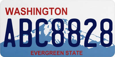 WA license plate ABC8828