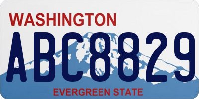WA license plate ABC8829