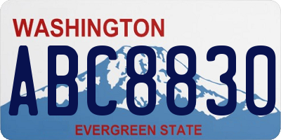 WA license plate ABC8830