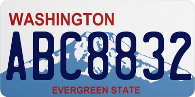 WA license plate ABC8832
