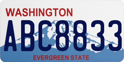 WA license plate ABC8833