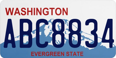 WA license plate ABC8834