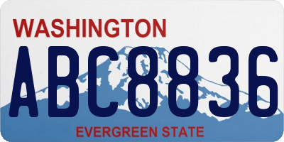WA license plate ABC8836