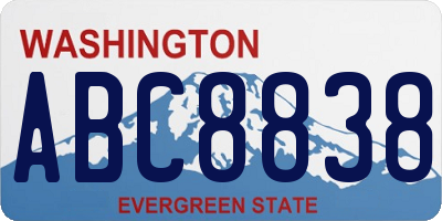 WA license plate ABC8838