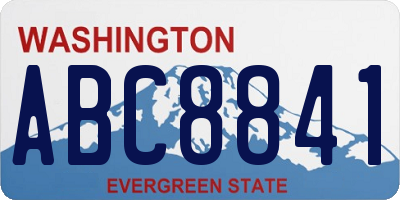 WA license plate ABC8841