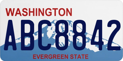 WA license plate ABC8842