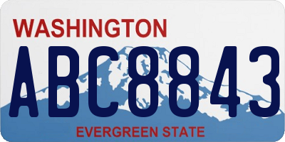 WA license plate ABC8843