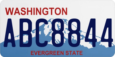WA license plate ABC8844