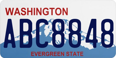 WA license plate ABC8848