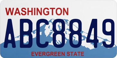 WA license plate ABC8849