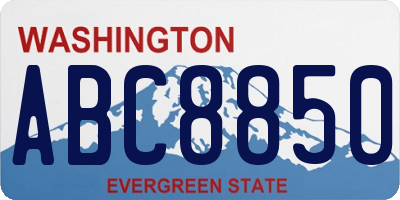 WA license plate ABC8850