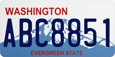 WA license plate ABC8851