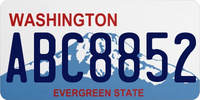 WA license plate ABC8852