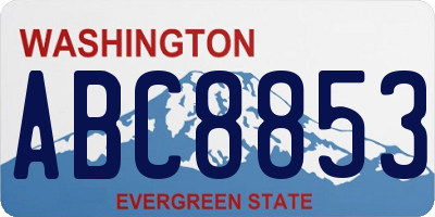 WA license plate ABC8853