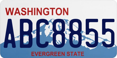 WA license plate ABC8855