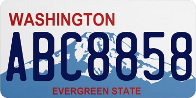 WA license plate ABC8858