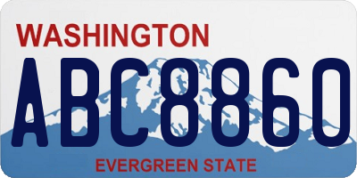 WA license plate ABC8860