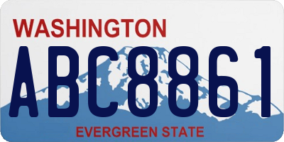 WA license plate ABC8861