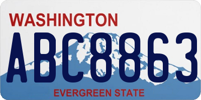 WA license plate ABC8863
