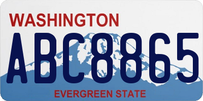 WA license plate ABC8865