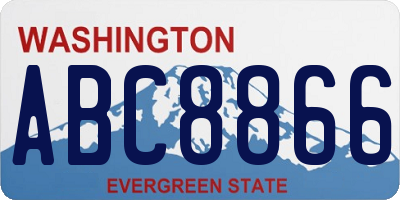 WA license plate ABC8866