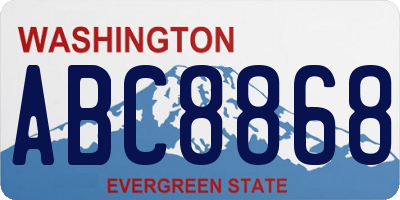 WA license plate ABC8868