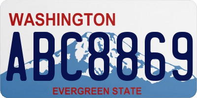 WA license plate ABC8869