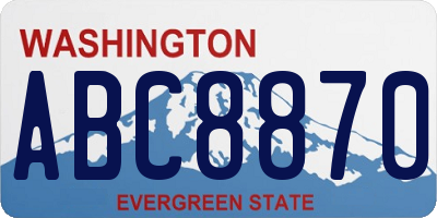 WA license plate ABC8870