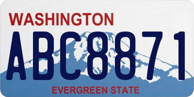 WA license plate ABC8871