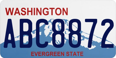WA license plate ABC8872