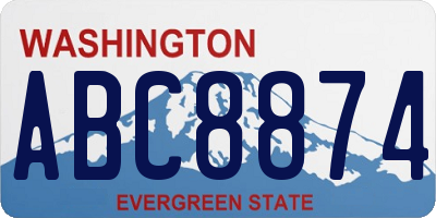 WA license plate ABC8874