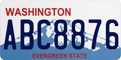 WA license plate ABC8876