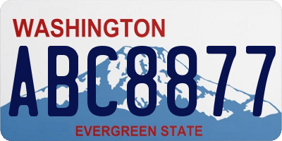 WA license plate ABC8877