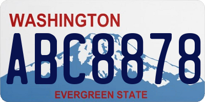 WA license plate ABC8878