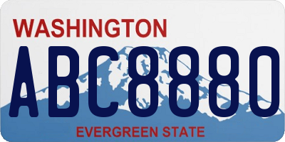 WA license plate ABC8880