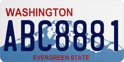 WA license plate ABC8881
