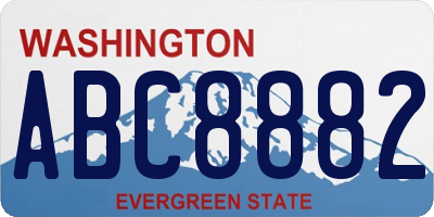 WA license plate ABC8882