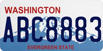 WA license plate ABC8883