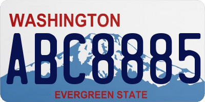 WA license plate ABC8885