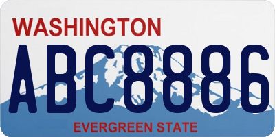 WA license plate ABC8886