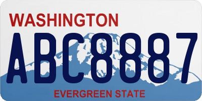 WA license plate ABC8887