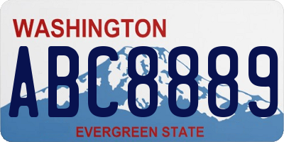 WA license plate ABC8889