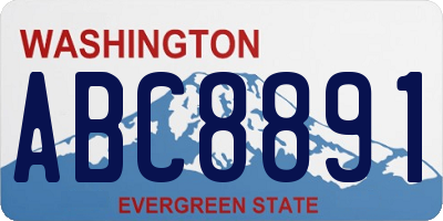 WA license plate ABC8891