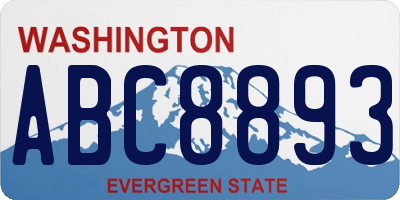 WA license plate ABC8893