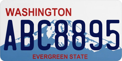 WA license plate ABC8895
