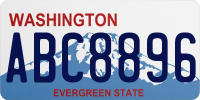 WA license plate ABC8896