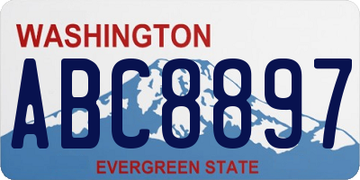 WA license plate ABC8897